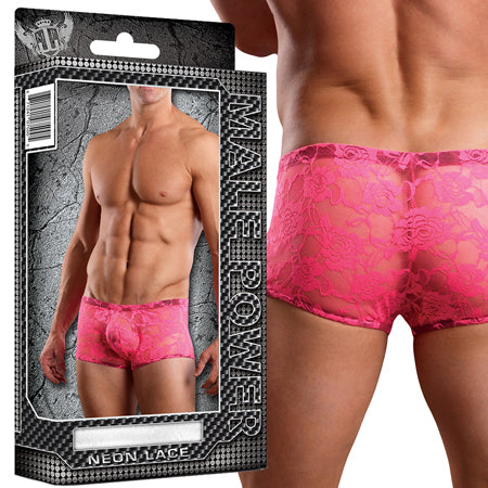 Mini Short Neon Lace Hot Pink Medium