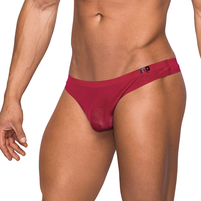 Seamless Sleek Thong w/pouch Wine S/M