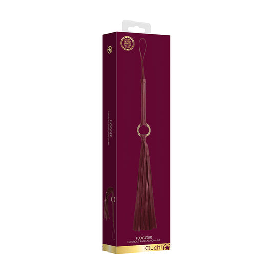 Ouch Halo Ringed Flogger Burgundy