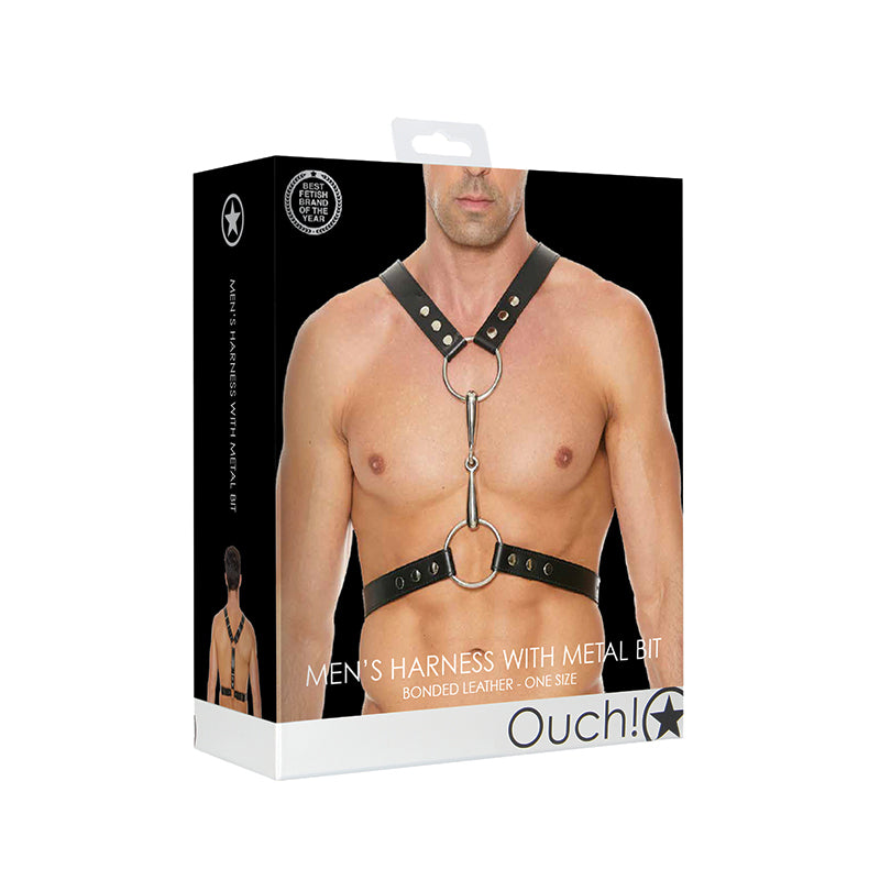 Ouch BL Harness With Metal Bit Black OS