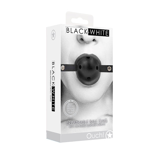 Ouch B&W Breathable Ball Gag Black