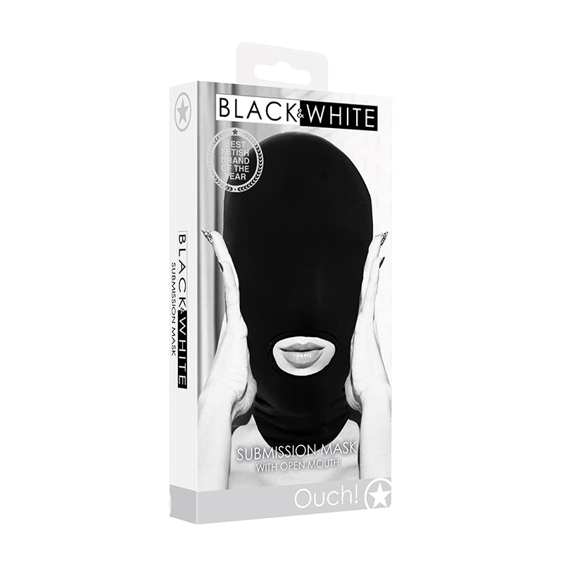 Ouch B&W Submission Mask Open Mouth Blk
